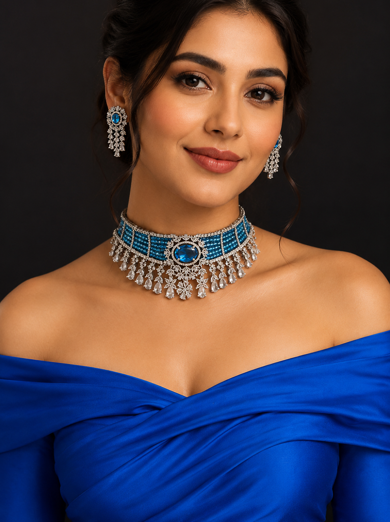 Ethereal American Diamond Choker Set