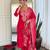  rani pink roman silk blend embroidered kurta pant set with jacquard dupatta