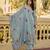  powder blue chanderi silk blend embroidered kurta pant set with embroidered dupatta
