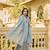 powder blue chanderi silk blend embroidered kurta pant set with embroidered dupatta