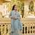  powder blue chanderi silk blend embroidered kurta pant set with embroidered dupatta