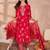 Womens pink silk blend printed ethnic motifs straight kurta set