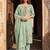 Womens teal pure cotton ethnic motifs printed  straight kurta sets