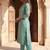 Womens teal pure cotton ethnic motifs printed  straight kurta sets