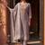 Womens lavender pure cotton ethnic motifs printed  straight kurta sets