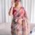 Women's kota doria floral printed saree with unstitched blouse piece
