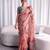Women's kota doria floral printed saree with unstitched blouse piece