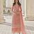 Peach net embroidered sequin salwar suit
