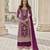 Purple net suit with coding and embroidery 