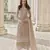 Cream net embroidered sequin salwar suit