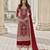 Red net embroidered sequin salwar suit