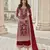 Red net embroidered sequin salwar suit