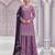 Pink embroideried chinon semi stitched palazzo suit