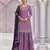 Pink embroideried chinon semi stitched palazzo suit