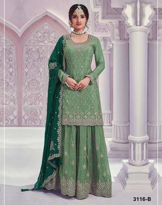 Pista embroidered chinon palazzo suit 1