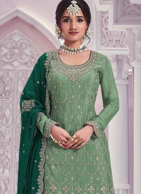 Pista embroidered chinon palazzo suit 2