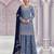 Sky embroideried chinon semi stitched palazzo suit