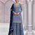 Sky embroideried chinon semi stitched palazzo suit