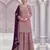 Peach embroideried chinon semi stitched palazzo suit