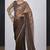 Golden brown satin silk designer party wear saree sari