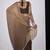 Golden brown satin silk designer party wear saree sari