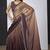 Golden wine satin silk party wear designer saree sari