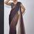 Satin silk purple party wear designer wedding saree sari