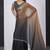 Golden grey satin silk designer party wear saree sari