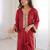 Stylish Maroon Mirror Laced Crepe Wedding Wear Kurti With Pant