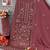 Dark ruby color embroideried faux georgette semi stitched salwar suit