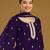 Purple color embroideried faux georgette semi stitched salwar suit
