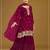 Cherry color embroideried faux georgette semi stitched salwar suit