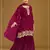Cherry color embroideried faux georgette semi stitched salwar suit