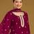 Cherry color embroideried faux georgette semi stitched salwar suit