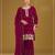 Cherry color embroideried faux georgette semi stitched salwar suit