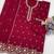 Cherry color embroideried faux georgette semi stitched salwar suit