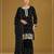 Black color embroideried faux georgette semi stitched salwar suit