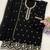 Black color embroideried faux georgette semi stitched salwar suit