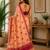 pastel orange chanderi cotton floral butti motifs printed ready made saree