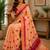 pastel orange chanderi cotton floral butti motifs printed ready made saree