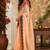 light peach chanderi cotton plain printed ready made saree