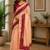 peach chanderi cotton plain printed pre-stitched saree