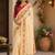 cream chanderi cotton plain printed ready to wear saree