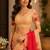 multicolor chanderi cotton large rose floral printed pre-stitched saree