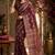 burgundy chanderi cotton woven butti printed pre draped saree