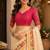 cream chanderi cotton plain printed ready to wear saree