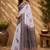 off white chanderi cotton floral printed ready made saree