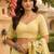 creamy yellow chanderi cotton floral printed ready made saree