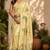 cream chanderi cotton peacock motifs printed ready to wear saree