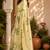 cream chanderi cotton peacock motifs printed ready to wear saree